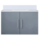 Lexora Geneva 30" W x 22" D Dark Grey Bath Vanity and Marble Top