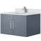 Lexora Geneva 30" W x 22" D Dark Grey Bath Vanity Marble Top with Faucet Set