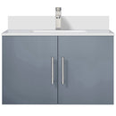 Lexora Geneva 30" W x 22" D Dark Grey Bath Vanity Marble Top with Faucet Set