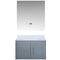 Lexora Geneva 30" W x 22" D Dark Grey Bath Vanity Marble Top with 30" LED Mirror