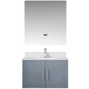 Lexora Geneva 30" W x 22" D Dark Grey Bath Vanity Marble Top with Faucet Set and 30" LED Mirror