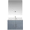 Lexora Geneva 30" W x 22" D Dark Grey Bath Vanity Marble Top with Faucet Set and 30" LED Mirror