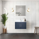 Lexora Geneva 30" W x 22" D Navy Blue Bath Vanity and Marble Top