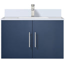 Lexora Geneva 30" W x 22" D Navy Blue Bath Vanity Marble Top with Faucet Set