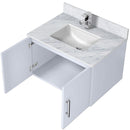 Lexora Geneva 30" W x 22" D Glossy White Bath Vanity Marble Top with Faucet Set