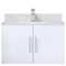 Lexora Geneva 30" W x 22" D Glossy White Bath Vanity Marble Top with Faucet Set