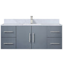 Lexora Geneva 48" W x 22" D Dark Grey Bath Vanity Marble Top and Faucet Set