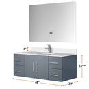 Lexora Geneva 48" W x 22" D Dark Grey Bath Vanity Marble Top and Faucet Set