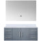 Lexora Geneva 48 " W x 22 " D Dark Grey Bath Vanity Marble Top and 48" LED Mirror