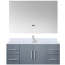 Lexora Geneva 48 " W x 22 " D Dark Grey Bath Vanity Marble Top with Faucet Set and 48" LED Mirror