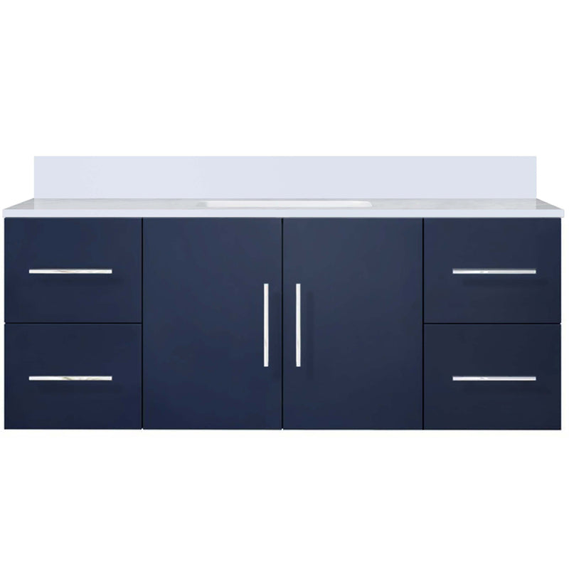 Lexora Geneva 48" W x 22" D Navy Blue Bath Vanity and Marble Top