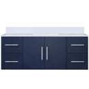 Lexora Geneva 48" W x 22" D Navy Blue Bath Vanity and Marble Top