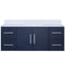 Lexora Geneva 48" W x 22" D Navy Blue Bath Vanity and Marble Top