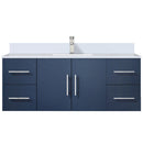 Lexora Geneva 48 " W x 22 " D Navy Blue Bath Vanity Marble Top and Faucet Set