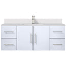 Lexora Geneva 48" W x 22" D Glossy White Bath Vanity Marble Top and Faucet Set