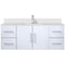 Lexora Geneva 48" W x 22" D Glossy White Bath Vanity Marble Top and Faucet Set