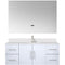 Lexora Geneva 48 " W x 22 " D Glossy White Bath Vanity Marble Top with Faucet Set and 48" LED Mirror