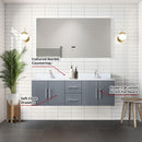 Lexora Geneva 60 " W x 22 " D Dark Grey Double Bath Vanity and Marble Top