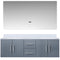 Lexora Geneva 60" W x 22" D Dark Grey Double Bath Vanity Marble Top and 60" LED Mirror