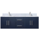 Lexora Geneva 60" W x 22" D Navy Blue Double Bath Vanity Marble Top and Faucet Set