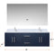 Lexora Geneva 60" W x 22" D Navy Blue Double Bath Vanity Marble Top and Faucet Set