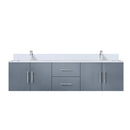 Lexora Geneva 72" W x 22" D Dark Grey Double Bath Vanity Marble Top with Faucet Set