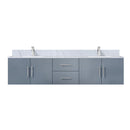 Lexora Geneva 80" W x 22" D Dark Grey Double Bath Vanity and Marble Top with Faucet Set