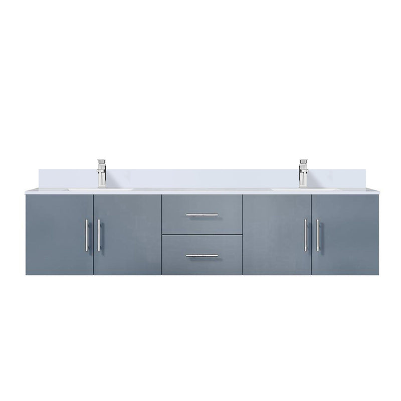 Lexora Geneva 80" W x 22" D Dark Grey Double Bath Vanity and Marble Top with Faucet Set