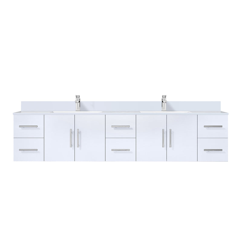 Lexora Geneva 84" W x 22" D Double Bath Vanity, Marble Top with Faucet Set