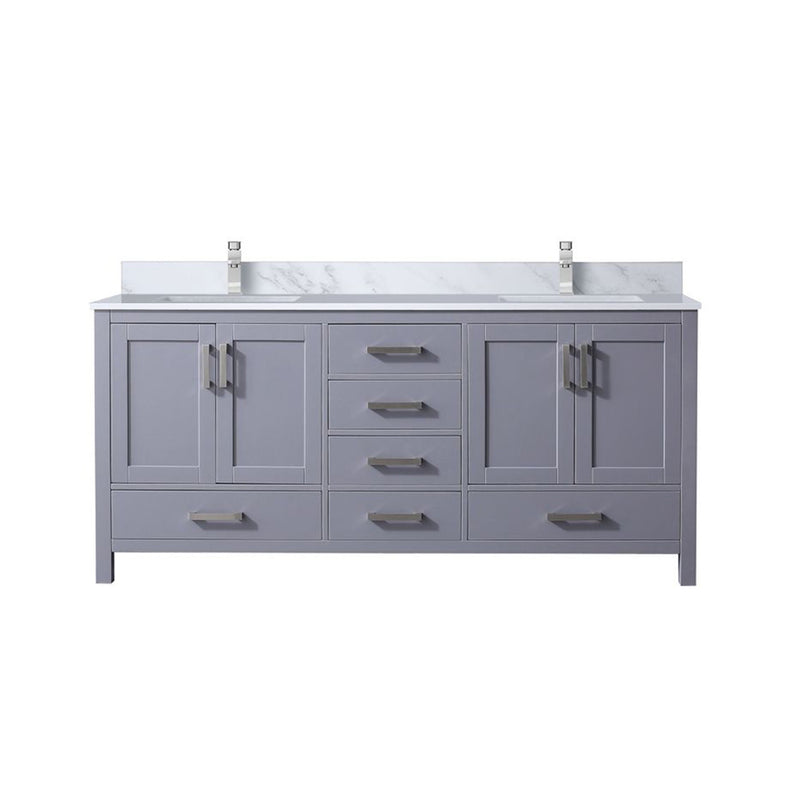 Lexora Jacques 72" W x 22" D Double Bath Vanity and Marble Top with Faucet Set