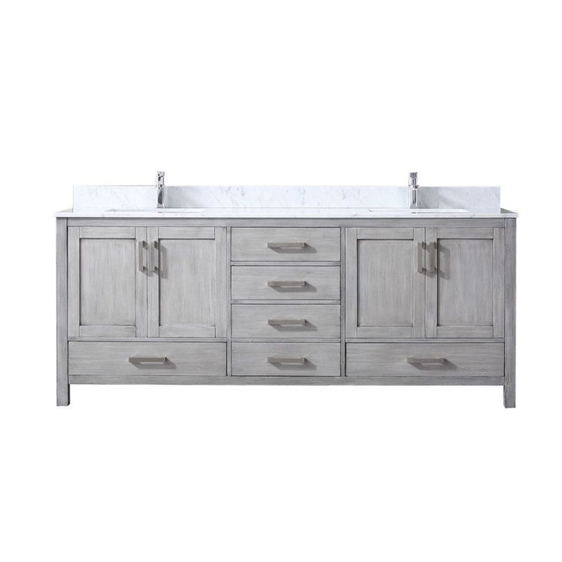 Lexora Jacques 80" W x 22" D Double Bath Vanity and Marble Top with Faucet Set