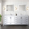 Lexora Jacques 84" W x 22" D White Double Bath Vanity with Marble Top and Faucet Set