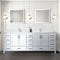 Lexora Jacques 84" W x 22" D White Double Bath Vanity with Marble Top and 34" Mirrors