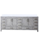 Lexora Jacques 84" W x 22" D Distressed Grey Double Bath Vanity and Marble Top