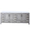 Lexora Jacques 84" W x 22" D Distressed Grey Double Bath Vanity and Marble Top