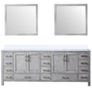 Lexora Jacques 84" W x 22" D Distressed Grey Double Bath Vanity with Marble Top and 34" Mirrors