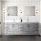 Lexora Jacques 84" W x 22" D Distressed Grey Double Bath Vanity Marble Top with Faucet Set and 34" Mirrors