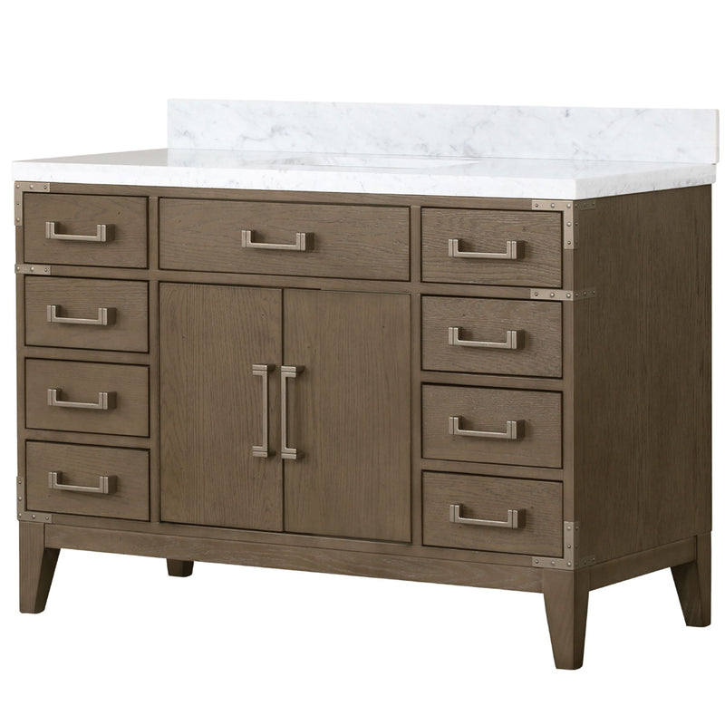 Lexora Laurel 48" W x 22" D Single Bath Vanity and Carrara Marble Top