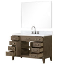 Lexora Laurel 48" W x 22" D Single Bath Vanity Carrara Marble Top with Faucet Set and 46" Mirror