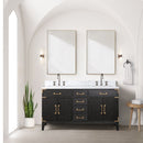 Lexora Laurel 60" W x 22" D Double Bath Vanity Carrara Marble Top and Faucet Set