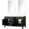 Lexora Laurel 60" W x 22" D Double Bath Vanity Carrara Marble Top and 28" Mirrors