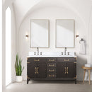 Lexora Laurel 60" W x 22" D Double Bath Vanity and Carrara Marble Top