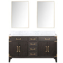 Lexora Laurel 60" W x 22" D Double Bath Vanity Carrara Marble Top and 28" Mirrors