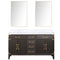 Lexora Laurel 60" W x 22" D Double Bath Vanity Carrara Marble Top and 28" Mirrors