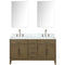 Lexora Laurel 60" W x 22" D Double Bath Vanity Carrara Marble Top with Faucet Set and 28" Mirrors