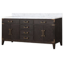 Lexora Laurel 72" W x 22" D Double Bath Vanity and Carrara Marble Top