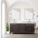 Lexora Laurel 72" W x 22" D Double Bath Vanity and Carrara Marble Top