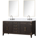 Lexora Laurel 72" W x 22" D Double Bath Vanity Carrara Marble Top with Faucet Set and 34" Mirrors