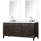 Lexora Laurel 72" W x 22" D Double Bath Vanity Carrara Marble Top with Faucet Set and 34" Mirrors