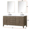 Lexora Laurel 72" W x 22" D Double Bath Vanity and Carrara Marble Top